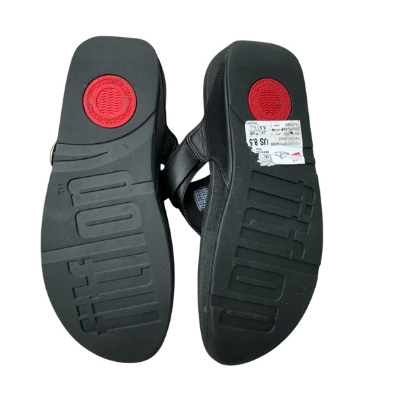 Fitflop Women's Thong Sandals LuLu Adjustable Leather ES8-090 Black US Women - Picture 2 of 3